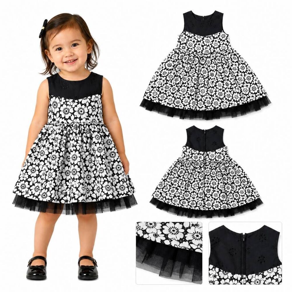 The Children's Place 24 months Girls Black/White Dress